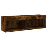 TV Cabinet with LED Lights Smoked Oak 100x30x30 cm 837163
