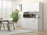 Kitchen Cupboard, Freestanding Kitchen Storage Cabinet with 6 Doors, Drawer, Adjustable Shelves and T3398P378830