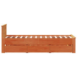 Bed Frame without Mattress with Headboard Wax Brown 75x190 cm Small Single Solid Wood Pine 3308791
