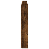 Storage Headboard with LED Smoked Oak Engineered Wood 3418684