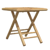 3 Piece Folding Bistro set with Cream White Cushions Bamboo 3208931