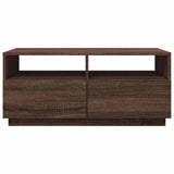 Coffee Table with LED Lights Brown Oak 90x49x40 cm 839839