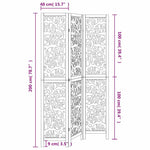 Room Divider 3 Panels White Solid Wood Paulownia 358735