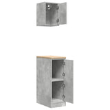 ZNTS Garage Cabinets 2 pcs Concrete Grey Engineered Wood 3328290