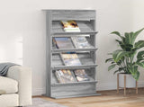 Magazine Rack Grey Sonoma 70 x 41 x 156 cm Engineered Wood 899524