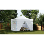 Professional Folding Party Tent with 4 Sidewalls 280x410x315 cm Steel White 48900