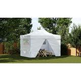 Professional Folding Party Tent with 4 Sidewalls 280x410x315 cm Steel White 48900