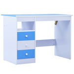 ZNTS Children Drawing Study Desk Tiltable Blue and White 287446