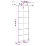 Sliding Door with Hardware Set 76x205 cm ESG Glass&Aluminium 3332839