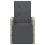 Reclining Garden Chairs with Cushions 2 pcs Grey Poly Rattan 319541