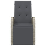 Reclining Garden Chairs with Cushions 2 pcs Grey Poly Rattan 319541