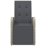 Reclining Garden Chairs with Cushions 2 pcs Grey Poly Rattan 319541