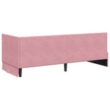 Corner Bed Frame with Headboard Pink 80 x 200 cm Velvet 42016290