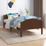 Bed Frame without Mattress Dark Brown Solid Pine Wood 100x200cm 322042