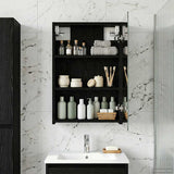 Bathroom Mirror Cabinet Black Oak 40 x 10.5 x 60.5 cm 889024