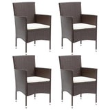 Garden Dining Chair Set of 4 Brown, Cream white 318501