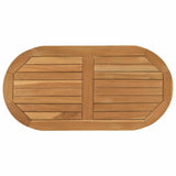 Table Top 80 x 40 x 2.5 cm Oval Solid Teak Wood Natural 42033170