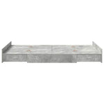 Storage Bed Frame Concrete grey 120 x 190 cm Engineered wood 3335328