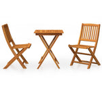 ZNTS 3 Piece Folding Garden Dining Set Solid Acacia Wood 3058254