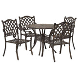 Garden Dining Set 5 pcs Bronze Aluminium 3334692