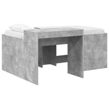 Kids'High Bed Frame with Desk Concrete Grey Engineered Wood 3422670