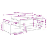 Coffee Table Grey Sonoma 105 x 50 x 32.5 cm Engineered Wood 8000209