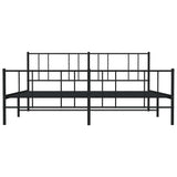 Metal Bed Frame without Mattress with Footboard Black 193x203cm 352504