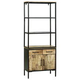 Highboard with Drawer Brown 70 x 35 x 180 cm Solid Mango Wood 3310125
