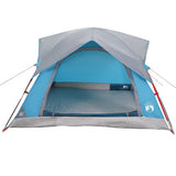 Camping Tent Cabin 4-Person Blue Waterproof 4009453