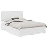 Bed Frame with Headboard White 150 x 200 cm Engineered Wood 3412767