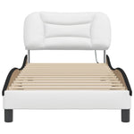 Bed Frame with LED without Mattress "Hvar" White and Black 80x200 cm 3213898