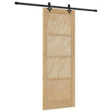 Sliding Door Manual Natural and black 78 x 211 cm 3333528