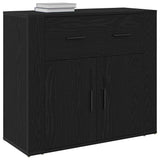 Sideboard with Drawer Black Oak 80 x 33 x 70 cm Engineered Wood 862801