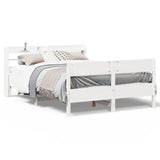 Bed Frame without Mattress White 150x200 cm King Size Solid Wood Pine 3306925