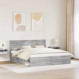 Bed Frame Grey Sonoma 180 x 200 cm Solid Pine Wood 3410569
