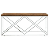 Coffee Table Stainless Steel and Solid Wood Reclaimed 349965