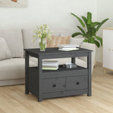 Coffee Table Grey 71x49x55 cm Solid Wood Pine 820938