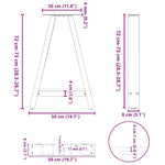 ZNTS Coffee Table Legs A-Shaped 2 pcs White 50x cm Steel 4012845