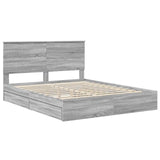 Storage Bed Grey Sonoma 160 x 200 cm Engineered Wood 3411192