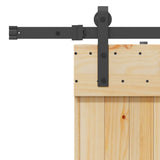 Sliding Door with Hardware Set 90x210 cm Solid Wood Pine 3332661