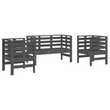 ZNTS 3 Piece Garden Lounge Set Grey Solid Wood Pine 825144