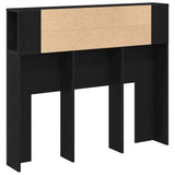 Headboard Cabinet with Shelf Black Oak 120 x 18.5 x 102.5 cm 862757