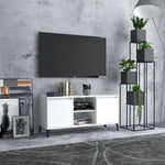 TV Cabinet with Metal Legs White 103.5x35x50 cm 805968