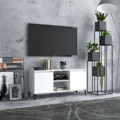TV Cabinet with Metal Legs White 103.5x35x50 cm 805968