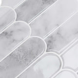 Feather Tile 50 pcs Grey Marble 30 x 30 cm Polyurethane and PET 42046194