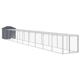 Chicken Cage with Run Anthracite 117x1017x123 cm Galvanised Steel 3189072