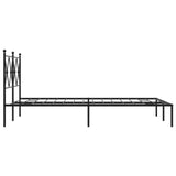 Metal Bed Frame without Mattress with Headboard Black 120x190cm 376499