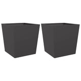 ZNTS Garden Planters Black 2 pcs 50x50x50 cm Steel 851067