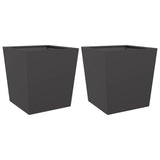 Garden Planters Black 2 pcs 50x50x50 cm Steel 851067