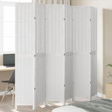 Room Divider 6 Panels White Solid Wood Paulownia 358732
